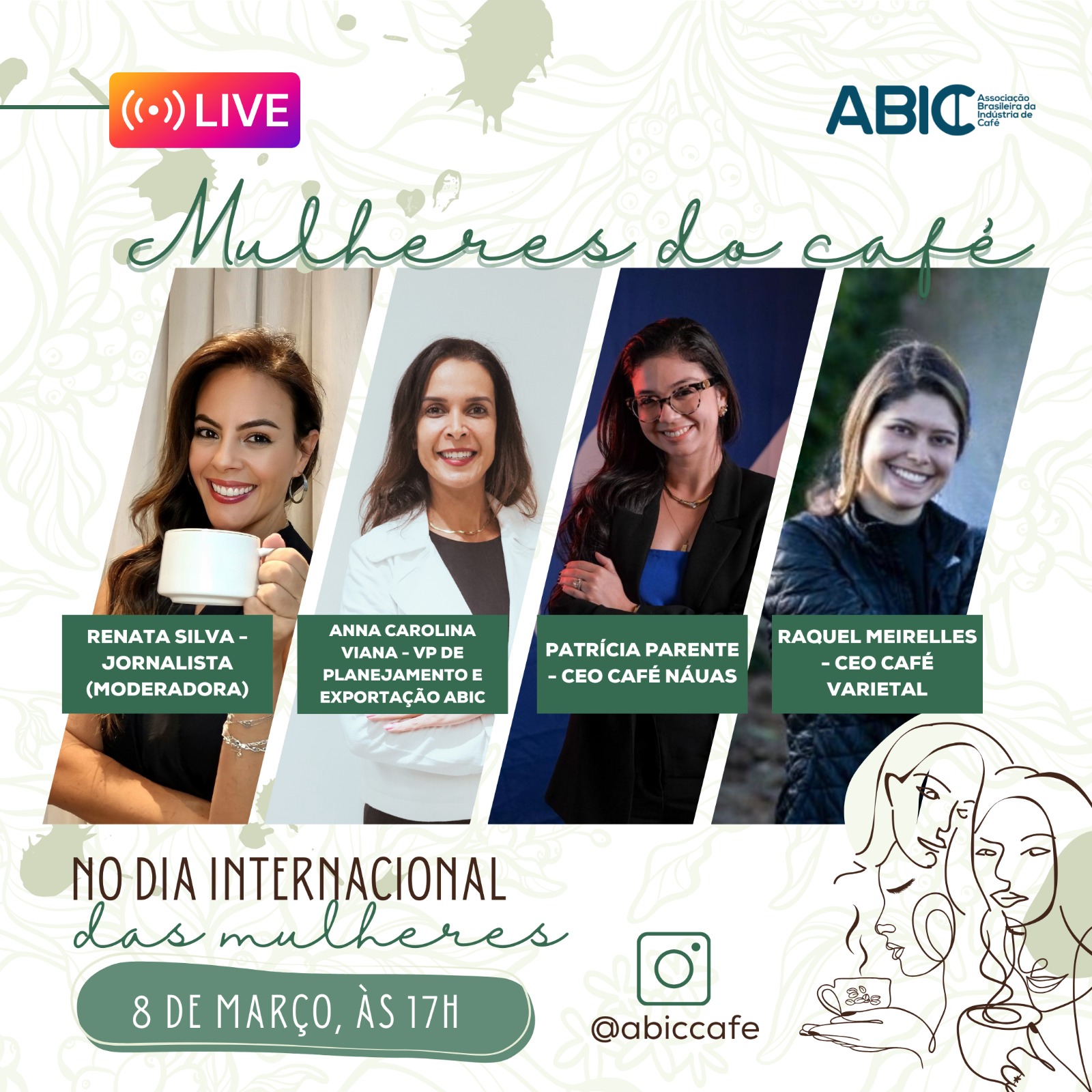 Você está visualizando atualmente ABIC realiza live no Dia Internacional da Mulher para lançar Comitê ABIC Mulheres do Café 